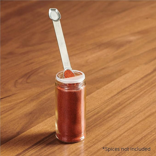 AllSpice Stainless Steel Double Sided Measuring Spoon- 1/2 Teaspoon and 1/4 Teaspoon