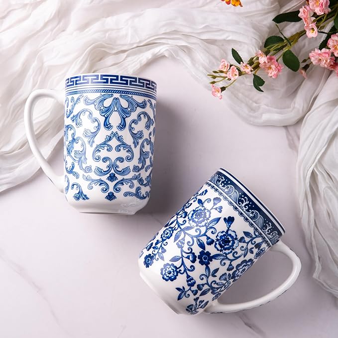 AmorArc Porcelain Tea Mug with Infuser and Lids, 18 Oz Coffee Cup Strainer with Bag Holder for Loose Leaf Tea, Steeping Coffee Mug for House-warming Wedding Birthday Gift