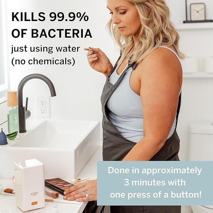 Pixie Menstrual Cup Steam Cleaner - Wash Your Cup + Kill 99.9% of Germs with Cleanser Steam for Feminine Care - 3 Minutes and Your Period Cup is Sterile! Automatic Shut Off - FSA Eligible (White)