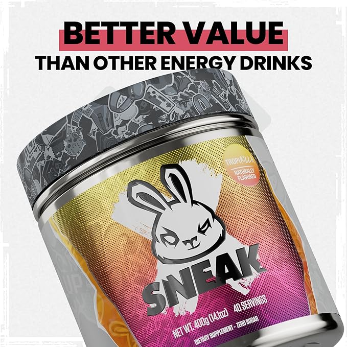 SNEAK Energy Drink Powder | Tropikilla | No Sugar. No Nasties. Just Natural Caffeine, Focus-Boosting Nootropics | 40 Servings