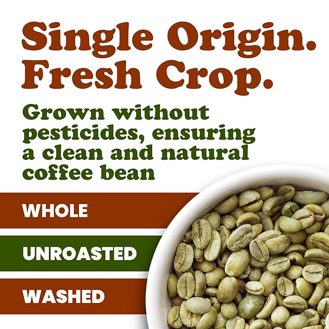 Food to Live Organic Colombian Huila Arabica Green Coffee Beans, 2.5 Pounds – Whole, Unroasted, Washed Bean. Single Origin. Fresh Crop. No-GMO, Vegan, Bulk