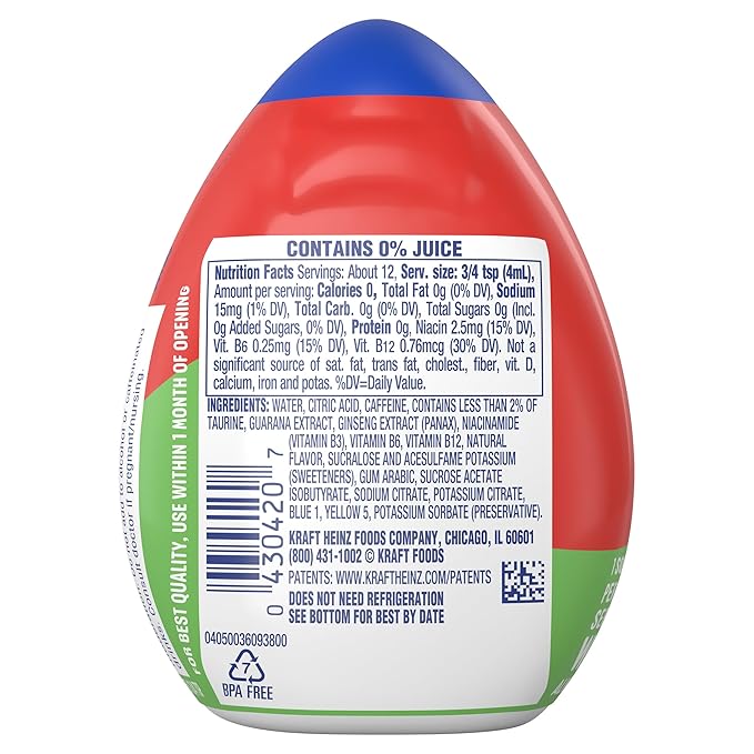 Mio Energy Liquid Water Enhancer, Green Thunder, 1.62 OZ, (Pack of 5)