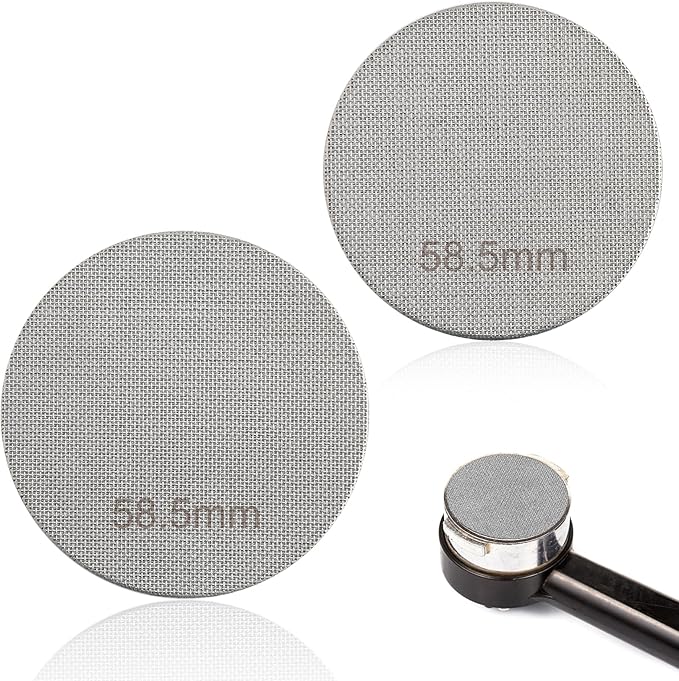 2pcs 58.5mm 316 Stainless Steel Espresso Puck Screen, 150m Reusable Espresso Portafilter Screen