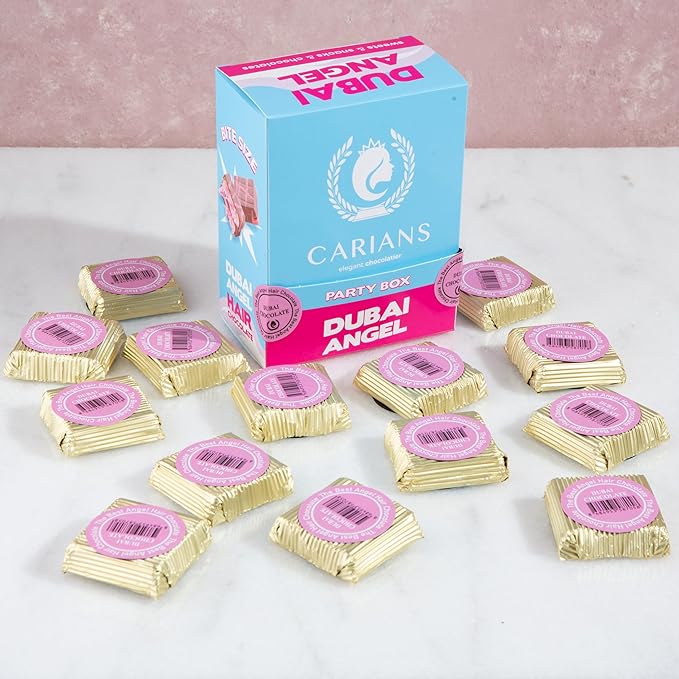 Carians Angel Hair Pomegranate Cotton Candy, Dubai Chocolate Candy with Pistachio and Kunafa, 10 Individually Wrapped Chocolate, Great for Gift Giving, Anniversary, Thanksgiving, Christmas