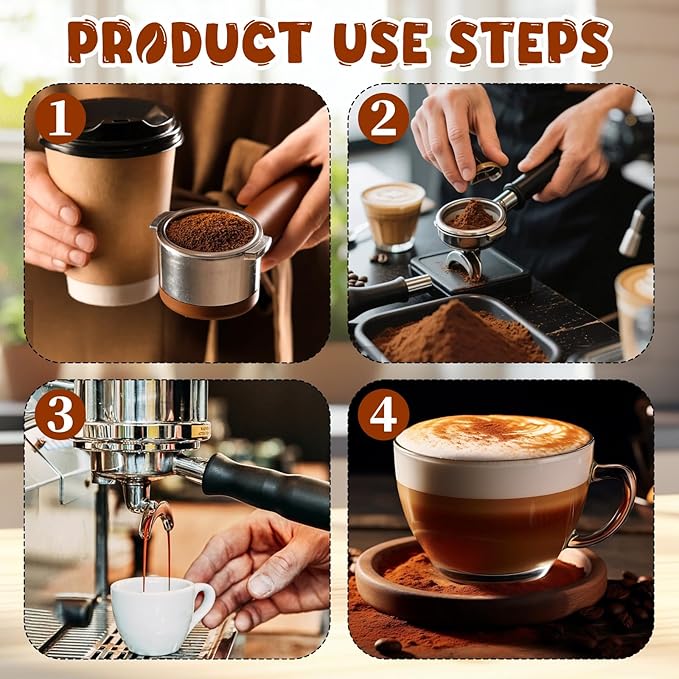 51mm Portafilter Basket, Stainless Steel 2 Cup Coffee Filter, Pressurized Espresso Filter Basket Double Layer for Portafilter Coffee Machines (2 Cups Capacity)