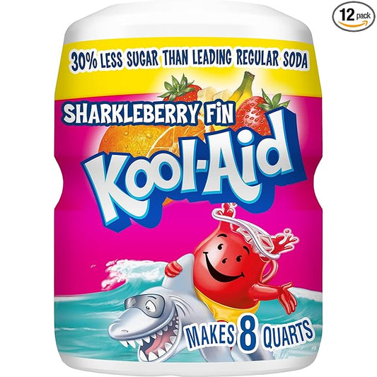 Kool-Aid Caffeine Free Strawberry Orange Punch Sweetened Powdered Drink Mix 12 Count 19 oz Canisters