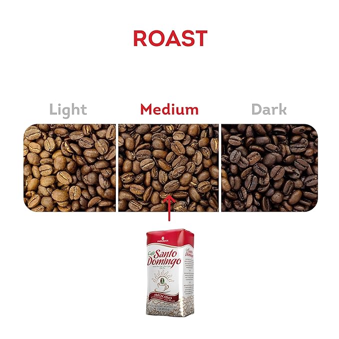 Café Santo Domingo, 16 oz Bag, Ground Coffee, Medium Roast - Product from the Dominican Republic (Pack of 4)