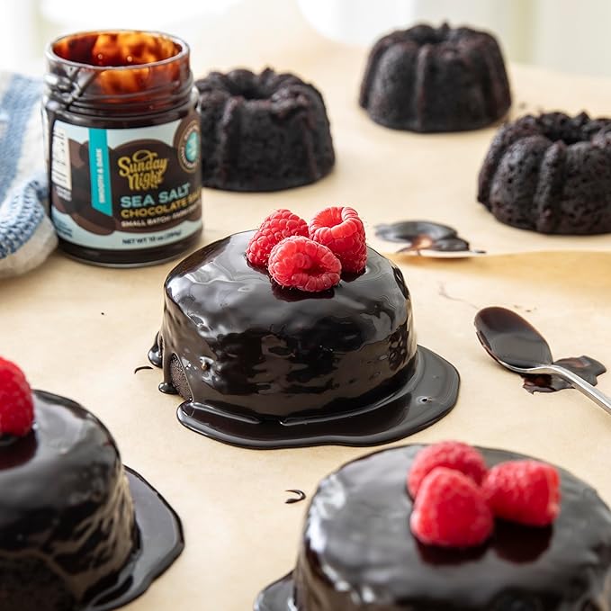 Sunday Night Sea Salt Chocolate Sauce -Luxury Chocolate Gift, Gluten-Free, Pure Clean Ingredients, No Preservatives - 10oz