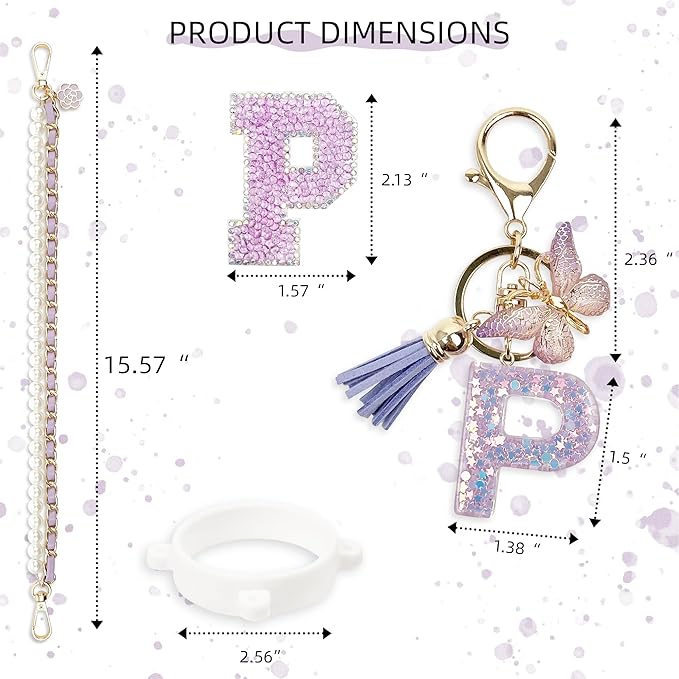 Letter Handle Strap Accessories with Cute Initial Charm Compatible with Owala Water Bottle 24oz 32oz 40oz Owala Kids