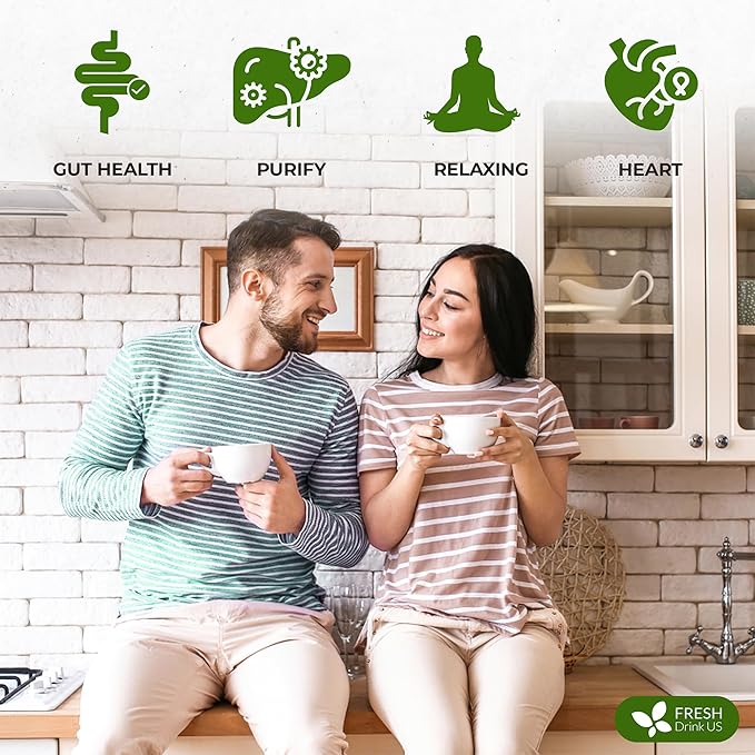 FreshDrinkUS, Premium 135 Tea Bags Men Super Tea – Herbal Blend with Senna, Dandelion Root, Ginger, Peppermint & More – 100% Natural, Sugar-Free. Caffeine-Free. Gluten-Free. Vegan