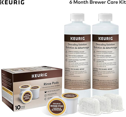 Keurig Brewer Maintenance Kit, Includes Descaling Solution, Water Filter Cartridges & Rinse Pods, Compatible with Keurig Classic/1.0 & 2.0 K-Cup Pod Coffee Makers, 14 count