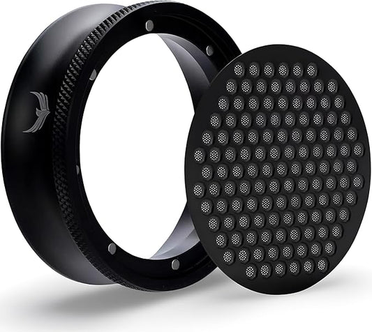 KNODOS 58mm Magnetic Espresso Portafilter Dosing Funnel and Puck Screen Set Coffee Dosing Ring And Filter Compatible with 58mm Portafilter Basket Premium Espresso Machine Accessories