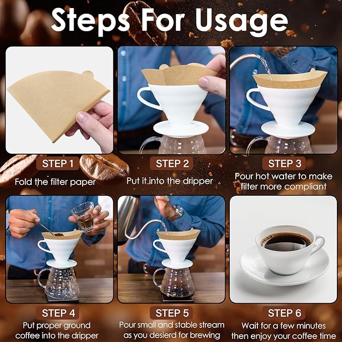 1000 Count Coffee Filters 2, Pour Over Cone V60 Coffee Filter Size 2 Unbleached Natural Paper Coffee Filter 2-4 Cup, Fits for Pour Over and Drip Coffee Maker Home, Coffee Shop, Small Business