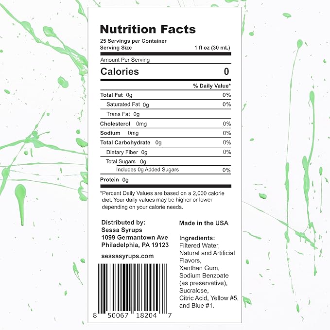 Sessa Syrups Sugar Free Pistachio Syrup - 25.4 Fl Oz - Keto-Friendly, Zero Calorie, Gluten-Free - For Coffee, Tea, Cocktails, and More