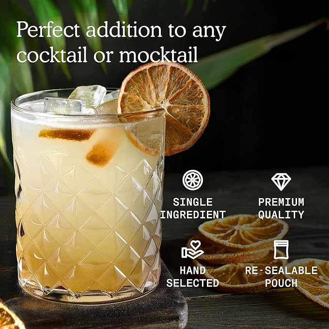 SAYSO Dehydrated Oranges | Dried Fruit Slices for Cocktail or Mocktail Garnish for Drinks | Premium Quality Citrus | Single Ingredient, Hand Selected, 12 Slices