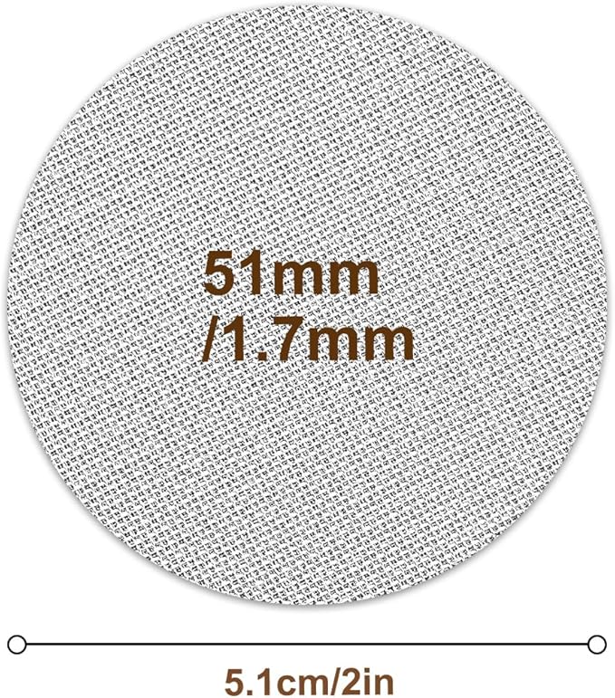 Puck Screen 51mm, Premium 316 Stainless Steel Reusable Espresso Puck Screen Filter - 1.7mm Thickness 150μm for Espresso Portafilter Filter Basket, 2 Pack