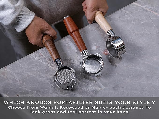 Bottomless Portafilter 54mm Walnut for Breville Barista Express, Pro, Touch, Bambino Plus | Premium Naked Portafilter | Fits BES870XL, BES878, BES880 | Includes 18–21g Filter Basket