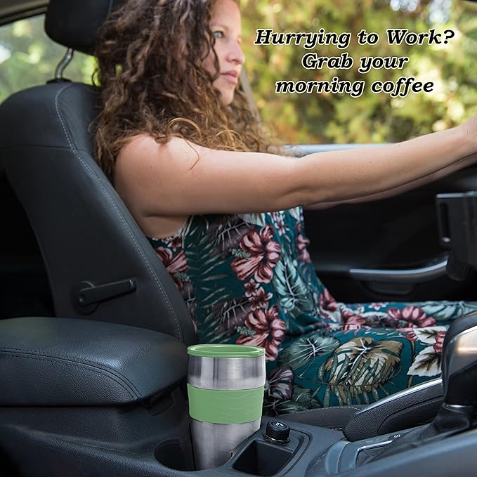 Mixpresso Single Cup Coffee Maker & 14oz Travel Mug, Lightweight Personal Drip Coffee Brewer & Tumbler, Compatible with Coffee Grounds Bubdle With 3 Piece Set Of Airtight Coffee And Sugar Plastic Cani
