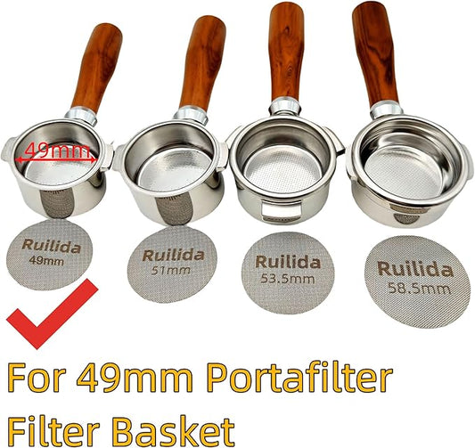 Espresso Puck Screen 49mm, Reusable 1.7mm Thickness 150μm 316 Stainless Steel Professional Barista Coffee Filter Mesh Plate for Espresso Portafilter Filter Basket (49mm)
