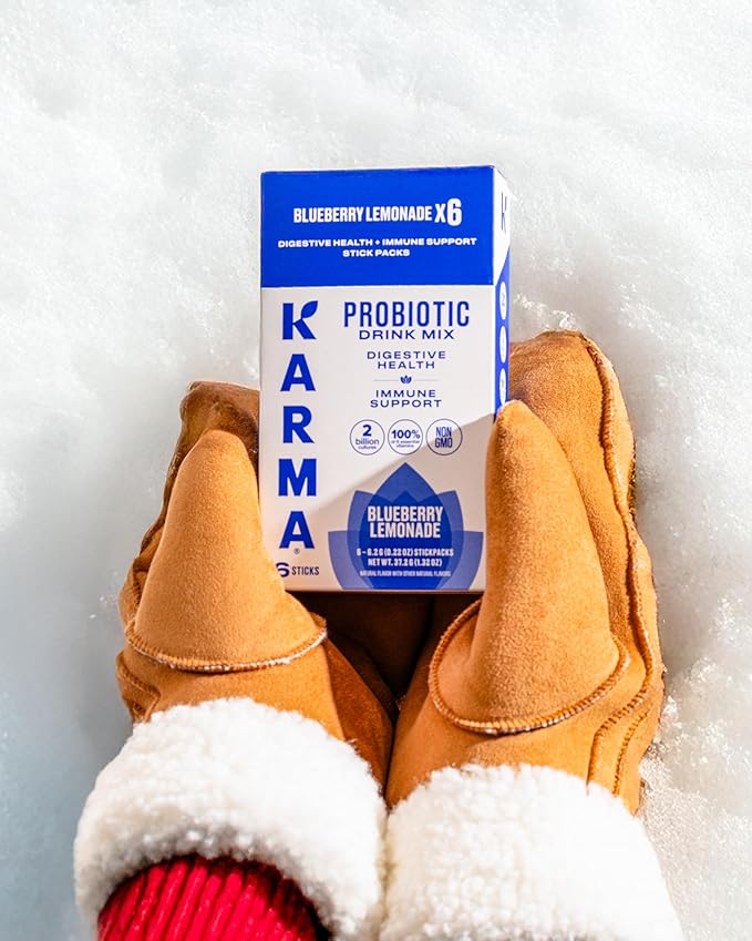 Karma Probiotic Hydration Packet - 6 Pack, Blueberry Lemonade Powder Drink Mix Stick - On-The-Go Immune & Gut Health Support