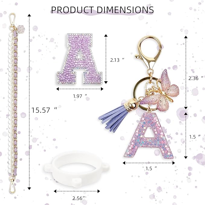 Letter Handle Strap Accessories with Cute Initial Charm Compatible with Owala Water Bottle 24oz 32oz 40oz Owala Kids