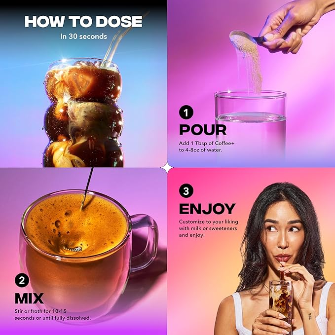 Everyday Dose Premium Adaptogenic Mushroom Coffee with Grass-Fed Collagen, Chaga, Lions Mane & L-Theanine for Better Focus, Energy, Digestion, Skin, and Immunity 30 Servings