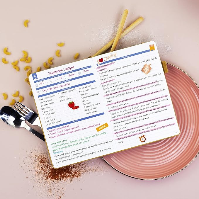 Clever Fox Recipe Book - Make Your Own Family Cookbook & Blank Recipe Notebook Organizer, Empty Cooking Journal to write in recipes, A5, stores 60 recipes, Amber Yellow