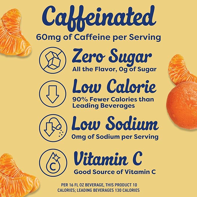 Crystal Light Drink Mix with Caffeine, 10 Packets, for Convenient On-the-Go Flavorful Hydration, Citrus Natural Flavor, Zero Sugar, 0.9 oz