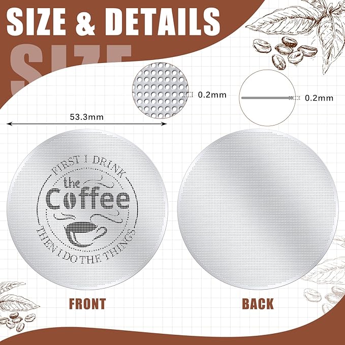 Yaomiao 2 Pcs Puck Screen Espresso Puck Screen 316 Stainless Steel Coffee Filter Reusable Espresso Filters for 54mm Portafilter Ultra Thin Light (53.3 x 0.2 x 0.2 mm)