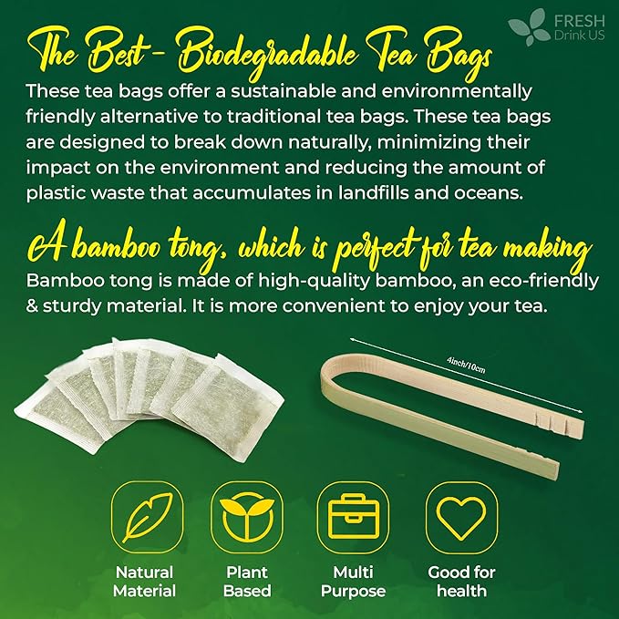 FreshDrinkUS, Premium Gynostemma Tea Bags (Jiaogulan) | 135 Count | Naturally Smooth & Earthy Caffeine-Free Herbal Tea – Plant-Based Tea Bags for Daily Enjoyment. Caffeine Free, Sugar Free. Vegan