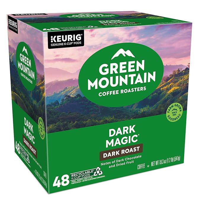 Green Mountain Coffee Roasters Dark Magic, Single-Serve Keurig K-Cup Pods, Dark Roast Coffee Pods, 48 Count (2 Packs of 24)
