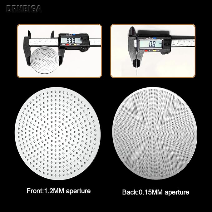 DRMBIGA 53.3mm Espresso Puck Screen 2 Pack - 3rd Gen Dual-Layer Lower Shower Screen, Reusable Metal Coffee Filter for Breville 54mm Portafilter Basket, 316 Stainless Steel Barista Tool