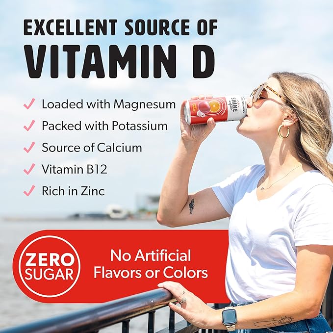 Shine Water Fruit Punch Vitamin D Electrolyte Drinks 12-Pack, Sugar Free Flavored Water with Magnesium, Zinc & Antioxidants, Low Calorie Hydration Beverage, Plant-Based Vitamin Water Zero Sugar
