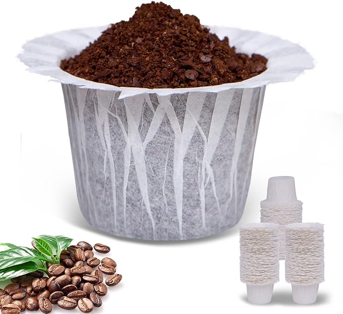 300 Count Disposable Coffee Paper Filters Compatible with Keurig Single Serve 1.0 and 2.0, Fits All Brands Reusable K Cup Filters