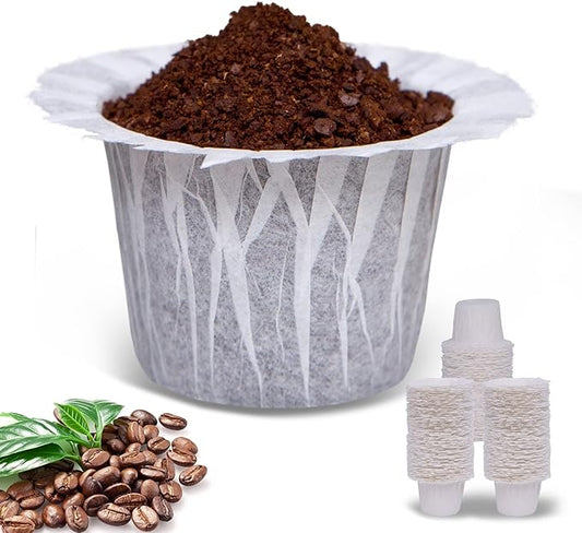 300 Count Disposable Coffee Paper Filters Compatible with Keurig Single Serve 1.0 and 2.0, Fits All Brands Reusable K Cup Filters