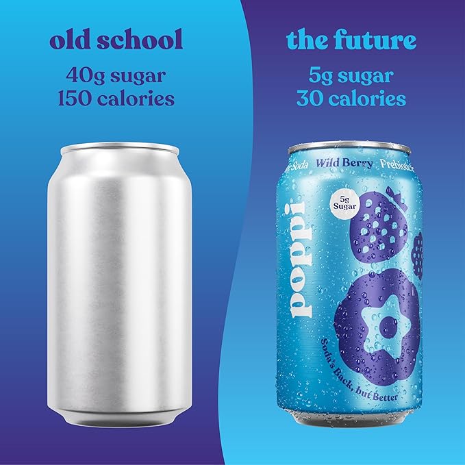 Poppi Sparkling Prebiotic Soda Beverage with Apple Cider Vinegar, Seltzer Water and Fruit Juice, Crowd Pleasers Variety Pack, 12 Fl Oz, Pack of 12, Packaging May Vary