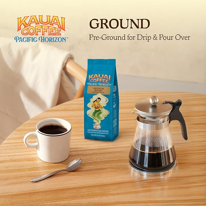 Kauai Hawaiian Ground Coffee, Koloa Estate Medium Roast - Gourmet Arabica From Hawaii's Largest Coffee Grower, Bold, Rich Blend, 10 Ounce (Pack of 4)