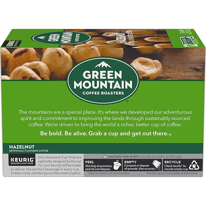 Green Mountain Coffee Roasters Hazelnut Keurig Single-Serve K-Cup pods, Light Roast Coffee, 12 Count