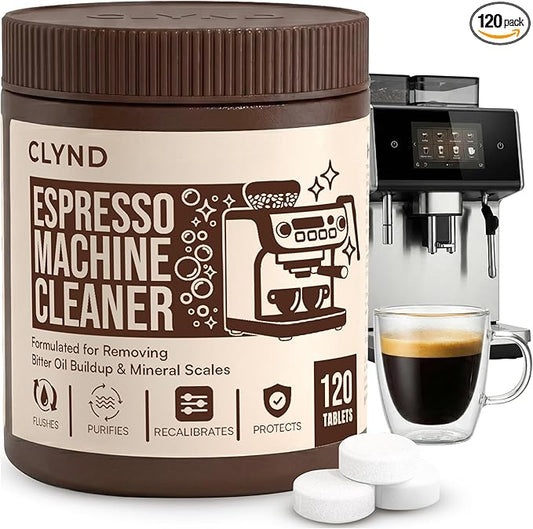 Espresso Machine Cleaning Tablets 120-Pack Portafilter Cleaner Descaler Compatible with Breville Espresso Machine, Gaggia, Delonghi, Jura, Philips Expresso Cleaning Tablets Backflush Oil Remover