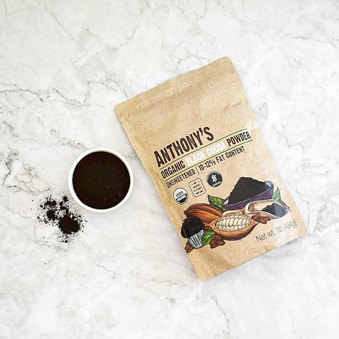 Anthony's Organic Black Cocoa Powder, 1 lb, Unsweetened, Dutch Processed, Gluten Free, Non GMO (Pack of 2)