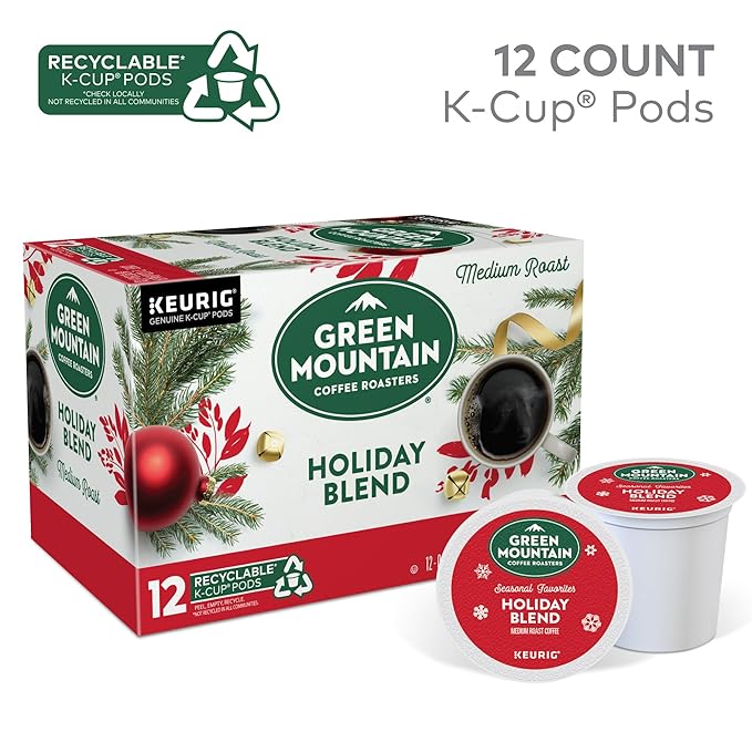 Green Mountain Coffee Roasters K-Cups, Holiday Blend, 12 Count