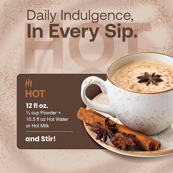 Dr. Smoothie Café Essentials Spiced Chai – No Artificial Colors, Flavors, or Sweeteners – Shelf Stable – 116mg of Caffeine per Serving – Great for Hot, Iced, & Frozen Frappes (3.5 lb Bag, 26 Servings)