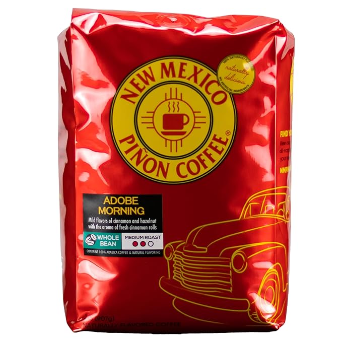 New Mexico Piñon Coffee Naturally Flavored Coffee (Adobe Morning Whole Bean, 2 pound)