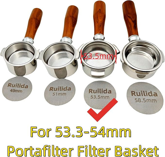 Espresso Puck Screen 53.5mm, Reusable 1.7mm Thickness 150μm 316 Stainless Steel Professional Barista Coffee Filter Mesh Plate for Espresso Portafilter Filter Basket (53.3-54mm breville)