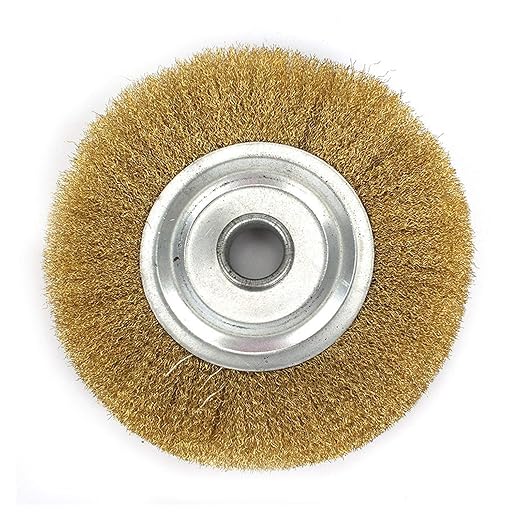 5 Inch Copper Wire Wheel Pure Brass Brush for Bench Grinder Metal Polishing for Deburring for Adhesion Replacement Accessories XIAOYING