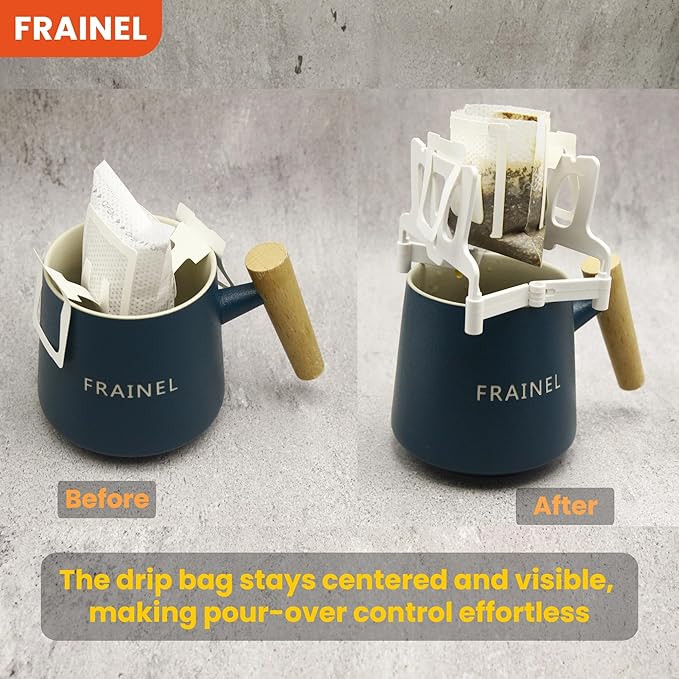 Foldable Drip Coffee Bag Stand – Portable Hanging Ear Filter Holder Bracket for Pour Over Brewing | Office, Home, Outdoor, Travel, Camping, Backpacking
