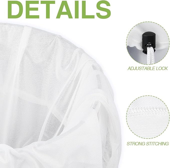 Chumia 20 Pack Brew Bags Reusable Extra Large 26 x 22'' Fine Mesh Strainer Cold Brew Filters Drawstring Cheese Cloth Straining Bags Wine Making Supplies for Fruit Cider Beer