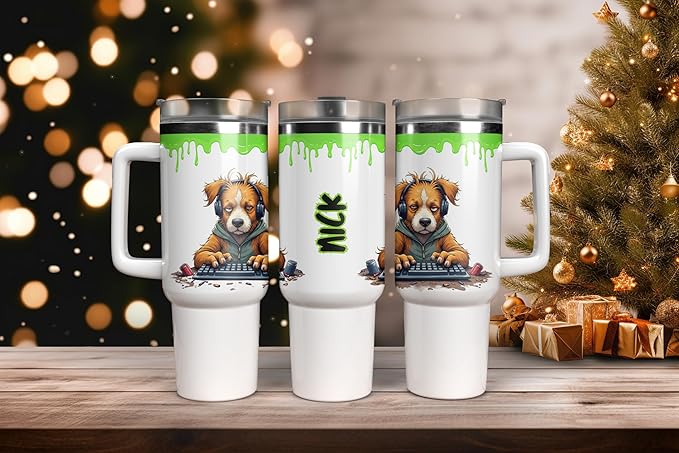 Personalized Gamer Tumbler with Handle, Stainless Steel, 40oz, Don't Talk To Me Design, Insulated Travel Mug