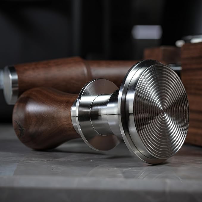 KNODOS 54mm Espresso Accessory Set For Breville Machines Includes Walnut & Leather Tamping Mat, Calibrated Tamper & Distributor, Dosing Funnel & Puck Screen, Bottomless Portafilter