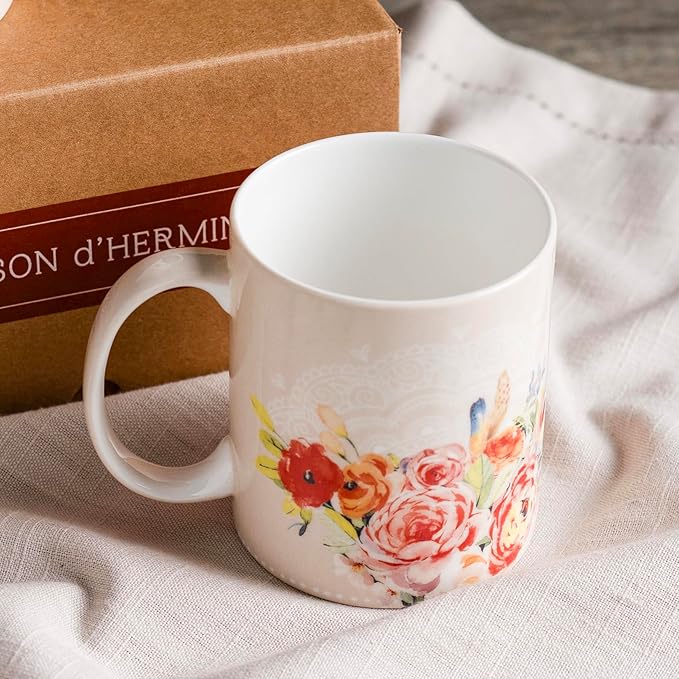 Maison d' Hermine Coffee Mug with Handles Fine Bone China Mugs Pack of Two Tea Cups for Hot Beverages Cappuccino Latte Home Restaurant Office Perfect for Gift (Ibiza - Beige, 15 Ounce)